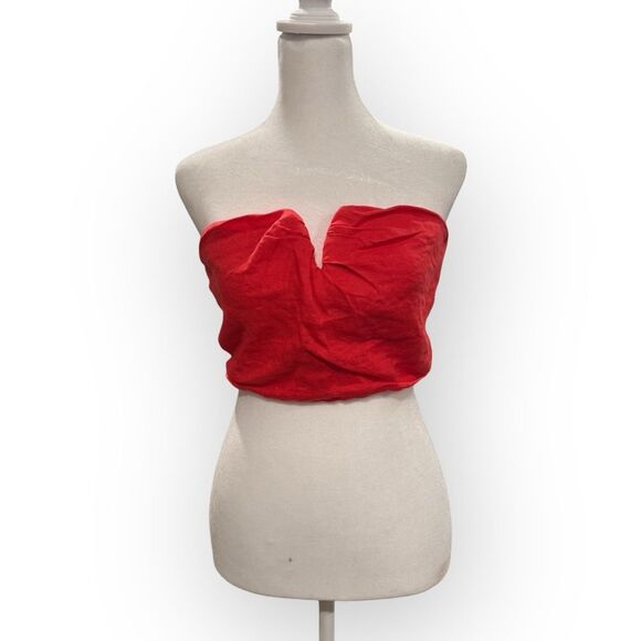 Olivaceous Tops - Olivaceous Red Strapless Smocked Tube Top – Size Small